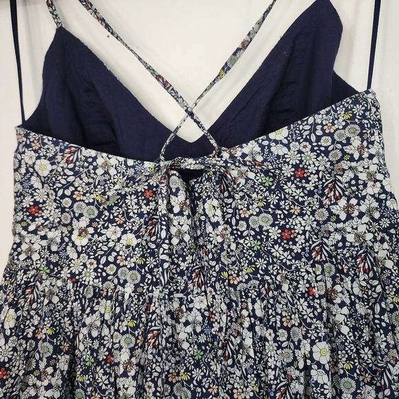 J. Crew Liberty Fabrics Blue Floral Strappy back Midi Dress Girly Prarie Fairyco - Picture 11 of 16